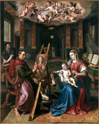 Pyhä Luukas piirtää Neitsyt, 1602.