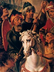 Golgata, yksityiskohta keskipaneelista, 1545-1550