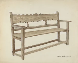 Kirkkopenkki - puinen, n. 1937.