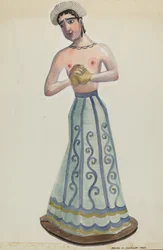 Joulupukki yksi kahdeksasta neitsyt edestä, c. 1937.