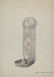 Tinainen kynttilälamppu, n. 1937.