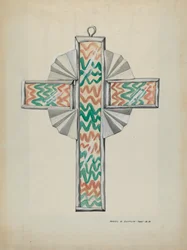 Tina ja maalattu lasiristi, n. 1937.