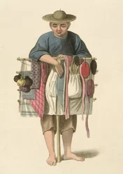 Pedlar, levy 17 teoksesta "The Costume of China", kaiverrettu J. Dadley, 1800