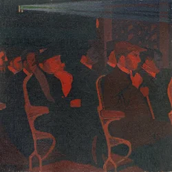 Elokuvateatterissa, n.1915 (öljy kankaalle)
