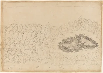 Rama and Lakshmana Overwhelmed by Arrows: Folio The Siege of Lanka -sarjasta, n. 1725.
