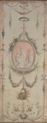 Koristepaneeli yksi parista, 1700-luku.