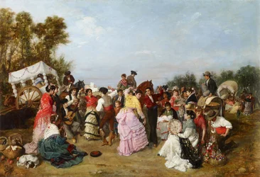 Torrijosin pyhiinvaelluksella - Cabral Aguado-Bejarano, Manuel (1827-1891) - 1883 - Öljy kankaalle - 69x99 - Carmen Thyssen -museo, Málaga