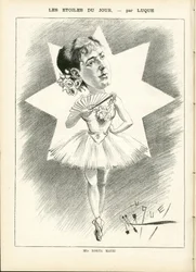 Manuel Luquen (1854-1919) kuvitus elokuvassa La Caricature (1880)