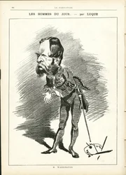 Manuel Luquen (1854-1919) kuvitus elokuvassa La Caricature (1880)