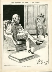 Manuel Luquen (1854-1919) kuvitus elokuvassa La Caricature (1880)
