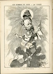 Manuel Luquen (1854-1919) kuvitus elokuvassa La Caricature (1880)