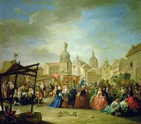 Madridin messut Plaza de la Cebadalla (öljy kankaalle) (katso lisätietoja numerosta 113060)
