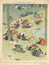 Ruoanlaittotaiteen näyttely - Salon des Independants (joka sunnuntai ja pyhäpäivä) Le Riren takakannessa, 28. toukokuuta 1910