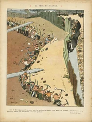 Kuvitus Marcel Capy (1865-1941) Le Riressa, 27.04.12 - Vapunpäivä - Arkkitehtuuri kaupunkisuunnittelu, työ, 1. toukokuuta - Terrassiers