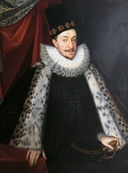 Ruotsin ja Puolan kuningas Sigismund III Vaasan muotokuva, maalari Martin Kober, maalaus