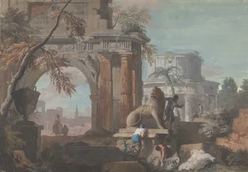 Capriccio roomalaisten raunioiden kanssa, n. 1700-1730.