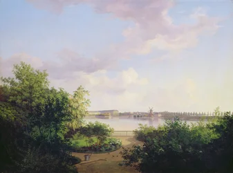 Johannes Amsinckin puutarha Binnenalsterissa, 1837