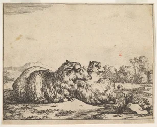 Lampaat, 16 lautasen sarjasta, 1664.