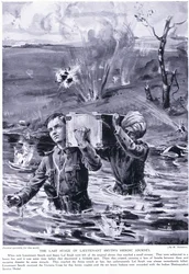 Luutnantti Smythin sankarillisen matkan viimeinen vaihe: Victoria-risti toukokuussa 1915 (litografia).