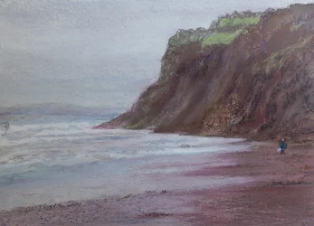 Cliffs at Shaldon S/Devon, 2020 (pastelli)