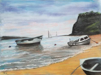 Shaldon Beach South Devon, 2022 (pastelli)