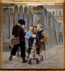 Lasten salaliittokokous. Maalaus (1860-1884), 1884. Mitat: 1,9 x 1,7 m. Pariisi, Musée d