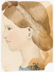 M Rose Herschelin 7-vuotias muotokuva (1851), jonka on piirtänyt hänen 11-vuotias sisarensa Maria.