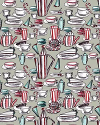 Candy Stripe Tea Party, 2020 ( akvarelli, kynä, paperille)