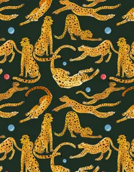Leopardit leikkimässä, 2020 (akvarelli ja kynä paperille)