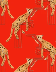 Lounging Leopards Close Up, 2020 (akvarelli ja kynä paperille)