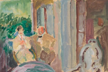 Sacharoff ja Jawlensky parvekkeella St. Prexissä Genevejärvellä