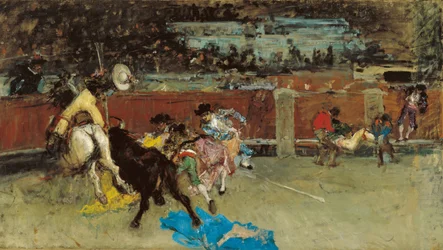 Corrida de toros. Picador ferit - Fortuny, Maria (1838-1874) - ca 1867 - Oli sobre tela - 80,5x140,7 - Museo Carmen Thyssen, Malagafinnish