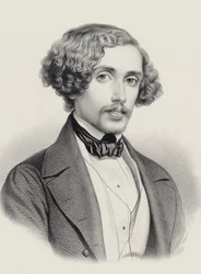 Pianisti ja säveltäjä Julius Schulhoffin muotokuva 1825-1898, 1850.