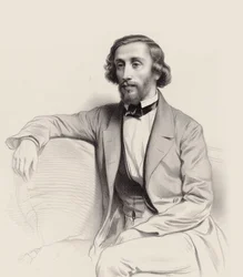 Pianisti ja säveltäjä Julius Schulhoffin muotokuva 1825-1898, 1854.