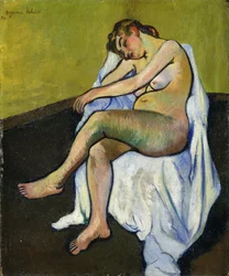 Istuva alaston, 1916