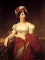 Germaine Neckerin muotokuva, Stael Holsteinin paronitar Madame de Stael (1766-1817), sveitsiläinen kirjailija ja esseisti. Marie Eleonore Godefroidin (1778-1849) maalaus