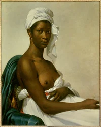 Muotokuva mustasta naisesta, jonka rinta on osittain paljas, 1800, mitat: 0,81 x 0,65 m