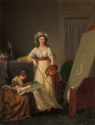 Naisen maalarin ateljeen sisustus, 1789.