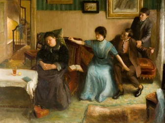 Taiteilijan perheen muotokuva, leikkisä kohtaus, 1910-1911.