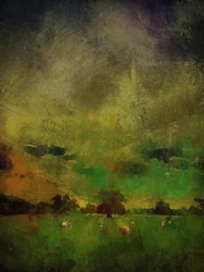 Myrsky Calke Abbeyssä, Derbyshire (sekatekniikka)