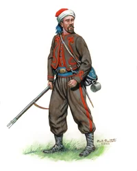 10. New Yorkin jalkaväki National Zouaves 2. univormu 1861, 2024 (akvarelli ja guassi Bristolille)