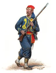 155. Pennsylvanian jalkaväkirykmentti Zouave 1864, 2023 (akryyli, guassi, Bristol)