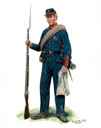 79. New Yorkin osavaltion miliisin sotilas 1861, 2024 (akvarelli ja guassi Bristolille)