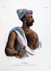 "Pondicherry Puducherryn kastin päällikkö", Intia, 1828