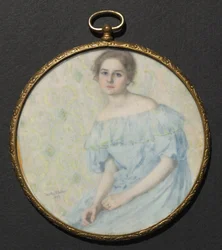 Ethel Coen sininen puku muotokuva, 1899.