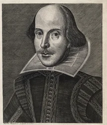 "William SHAKESPEARE (1564-1616), jota edustaa Martin Droeshout".