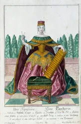 Verhoilu. Kaiverrus Martin Engelbrecht (1684-1756), "" Uusi kokoonpano of the manouvries habilles"" 17th century, Saksa. Pariisi, koristetaide