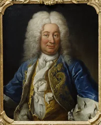 Le roi Frederic I de Suede - Ruotsin kuninkaan Frederick I:n (1676-1751) muotokuva, kirjoittaneet Mijtens (Meytens), Martin van nuorempi (1695-1770). Öljy kankaalle