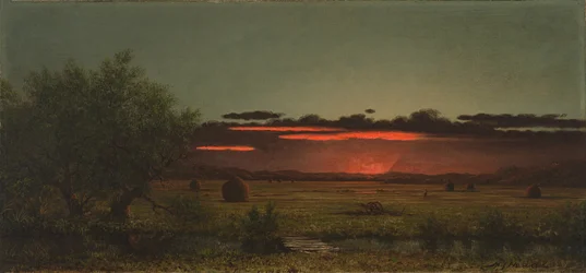 Jerseyn niityt auringonlaskun aikaan