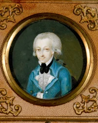 Itävalta, Itävaltalaisen säveltäjän Wolfgang Amadeus Mozartin (1756 - 1791) muotokuva, noin 1773 (pienoiskuva norsunluulle).